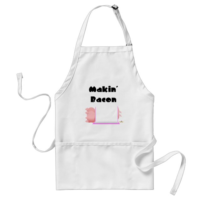 Tablier Cochons couchés Blanche rose Makin' Bacon (Devant)