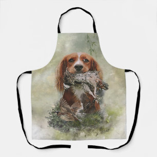 Tablier Cocker Spaniel avec perdrix gris