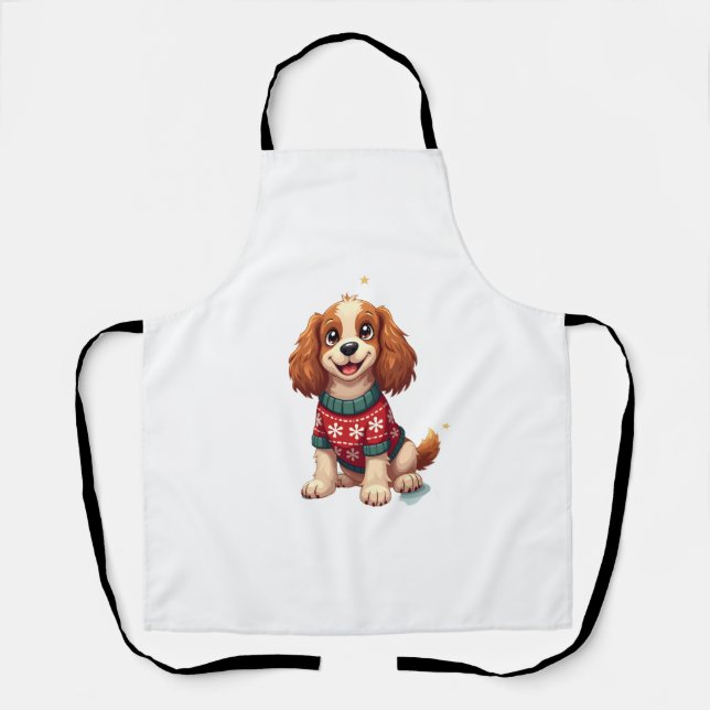 Tablier Cocker Spaniel Lueur de flocon de neige (Recto)