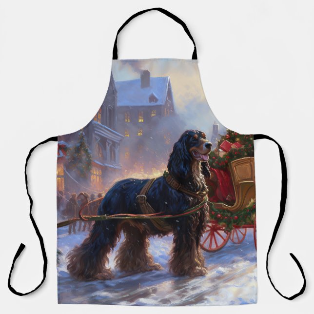 Tablier Cocker Spaniel Saison de Noël festive (Recto)
