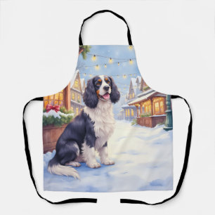 Tablier Cocker Spaniel Village enneigé Art Noël