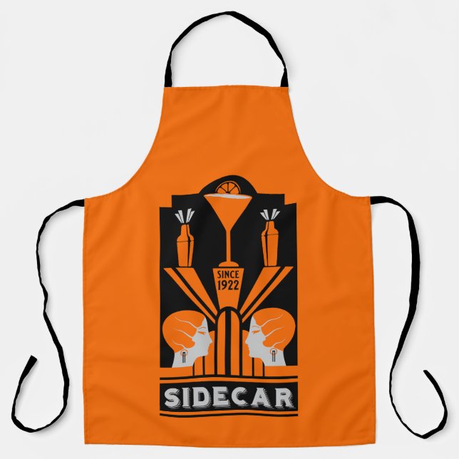 Tablier Cocktail Sidecar Art Déco (Recto)