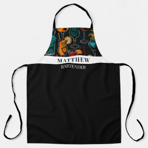 Tablier Cocktails Motif Professionnel Femme Bartender