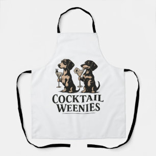 Tablier Cocktails Weenies Drôle de chien teckel