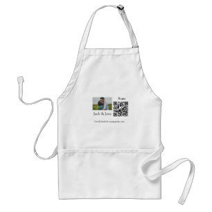 Tablier Code Q R simple minimaliste ajouter photo nom text