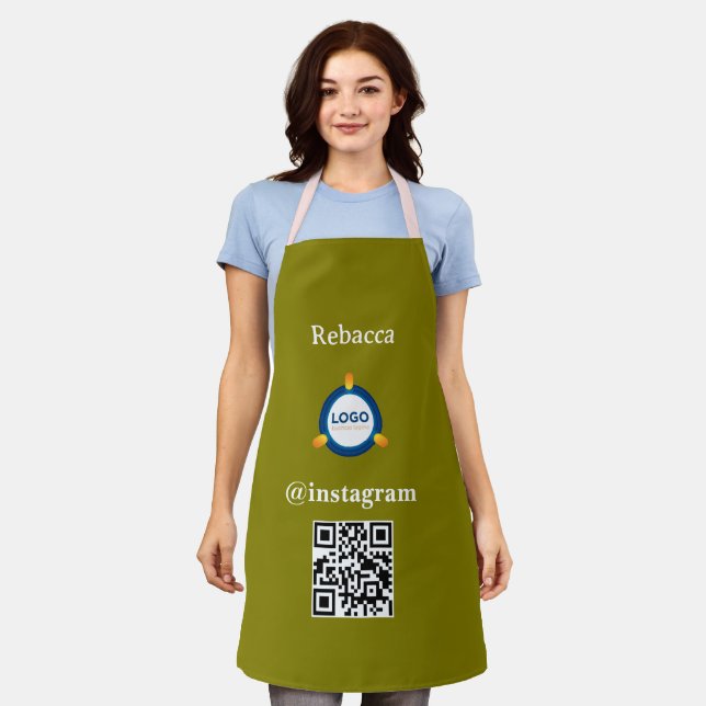 Tablier Code Qr du logo de l'entreprise | Personnel employ (Porté)