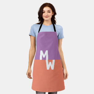 Tablier Code QR pastel carré monogramme minimaliste