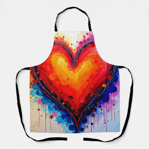 Tablier Cœur Abstrait Vibrant Art Splash