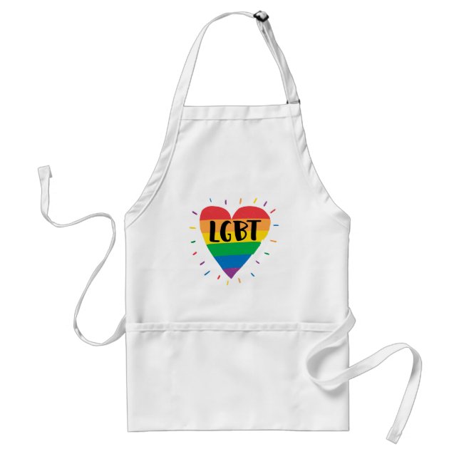 Tablier Coeur arc-en-ciel LGBT (Devant)