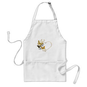Tablier Coeur aux papillons d'or