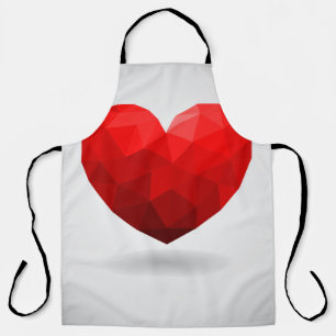 Tablier Coeur d'amour bas poly valentine