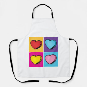 Tablier Cœur de bonbon Cœurs Pop Art Saint-Valentin