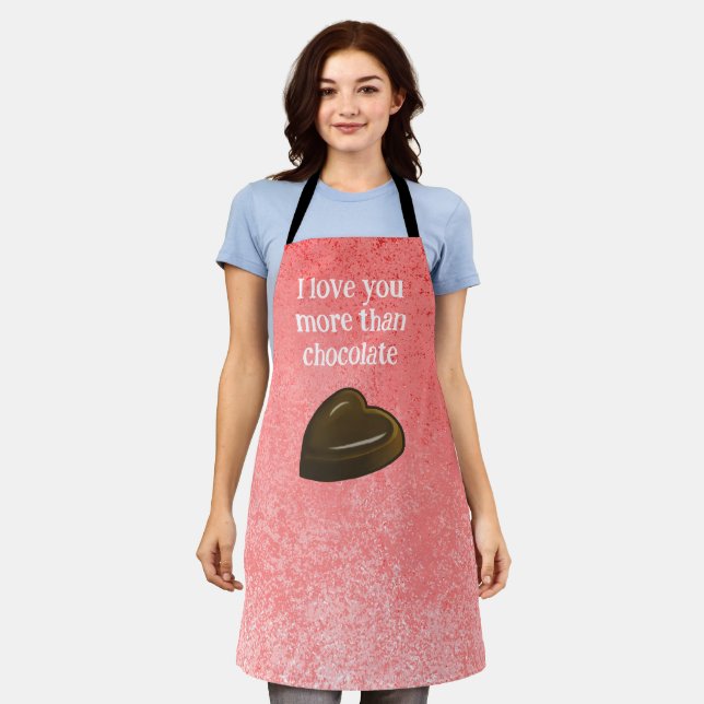 Tablier Cœur de chocolat romantique (Porté)