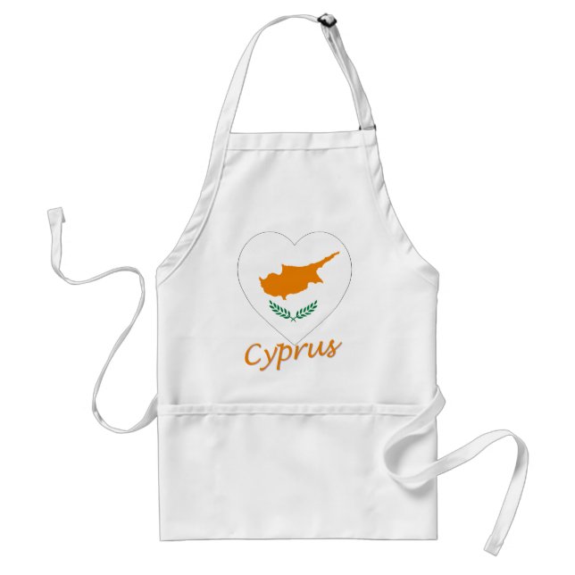 Tablier Coeur de drapeau de la Chypre (Devant)
