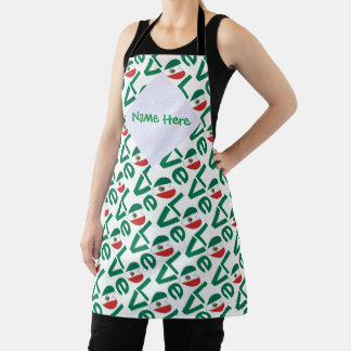 Tablier Cœur de drapeau mexicain vert AMOUR personnalisé e