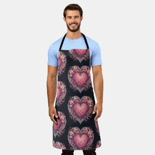Tablier Coeur de la Saint-Valentin Ornements Fleurs Roses