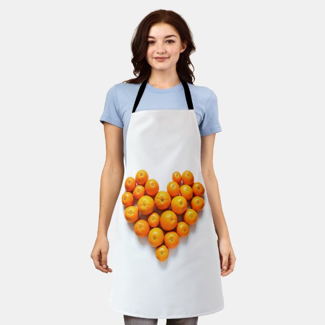 Tablier Cœur Orange (Porté)