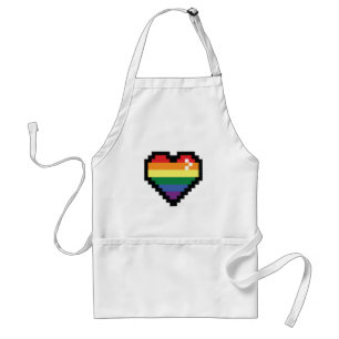 Tablier Coeur Rainbow Pixel