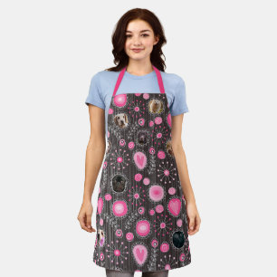 Tablier Coeur rose mignon et Flower Chien Maman Photo Coll