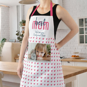 Tablier Coeur rose mignon Meilleure maman Photo Fête des M