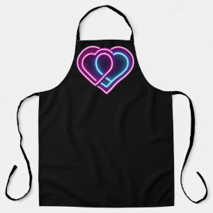 Tablier Coeur rose néon/bleu Tasse de la Saint-Valentin