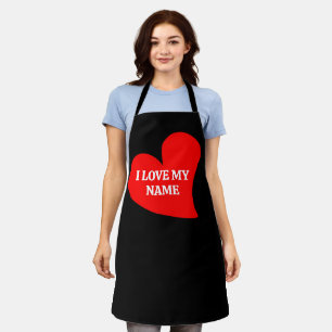 TABLIER COEUR ROUGE TRENDY J'AIME MA VALENTINE ROMANTIQUE