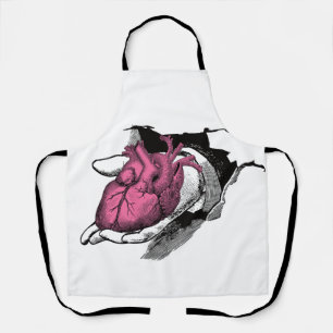 Tablier Coeur vintage à la main à travers la fissure