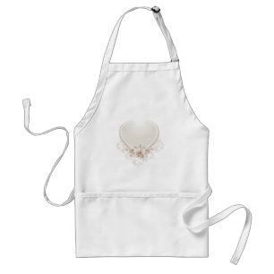 Tablier Coeur vintage et Rose Ecru