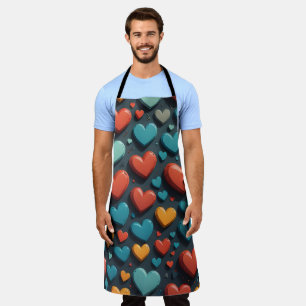 Tablier Cœurs colorés, art de la Saint-Valentin