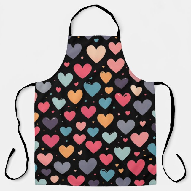 Tablier Cœurs colorés Saint-Valentin (Recto)
