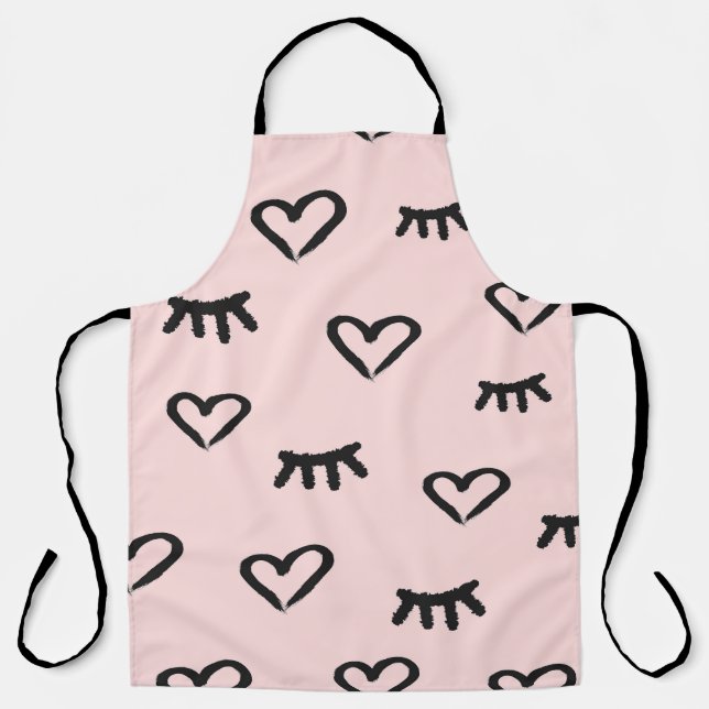 Tablier Coeurs et yeux : Grunge Sketch Vintage (Recto)