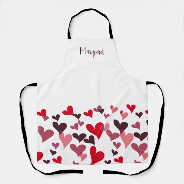 Tablier Coeurs Fille Mignonne Fils À La Main Whimsical Rom (Recto)