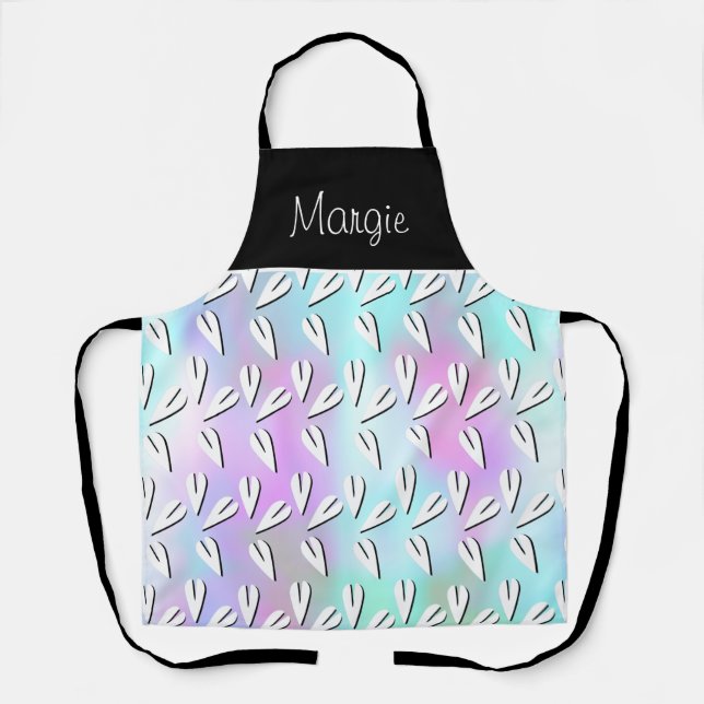 Tablier Cœurs géométriques de la Saint-Valentin Tie Dye pa (Recto)