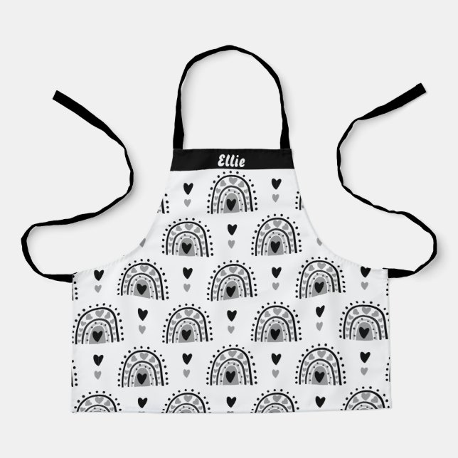 Tablier Coeurs Rainbows Personnalisés Pour Les Filles (Recto)