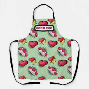 Tablier Cœurs roses mignons nom personnalisé 