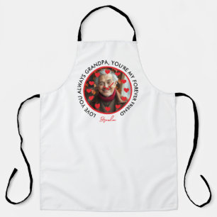 Tablier Coeurs rouges mignons Horloge Amour Grands-parents