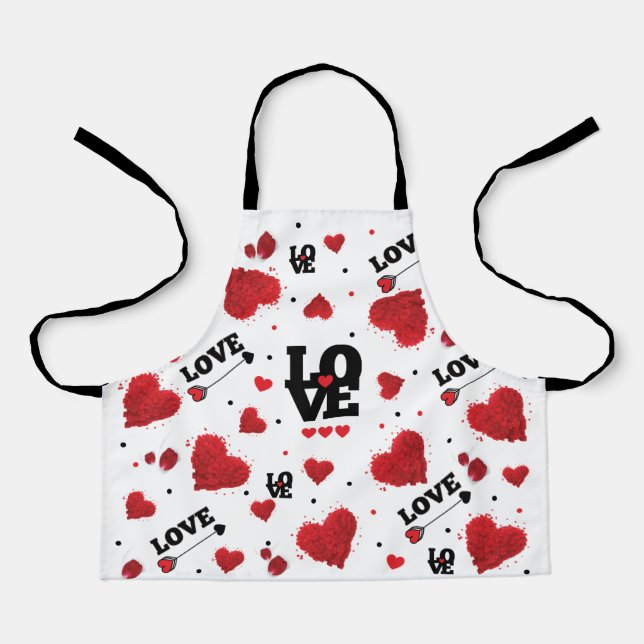 Tablier Cœurs Rouges Motif Saint-Valentin (Recto)