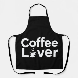 Tablier Coffee Lover Minimalist Typography Black Apron