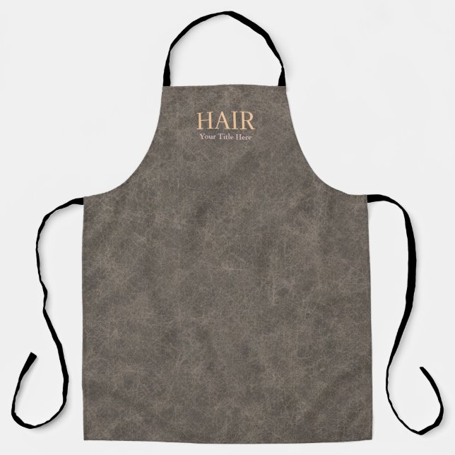 Tablier Coiffeur Personnalisable Texturé Taupe Élégant (Recto)