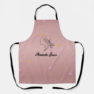 Tablier Coiffeuse Apron Rose Gold Beauté Salon Nom