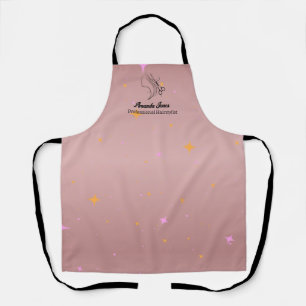 Tablier Coiffeuse Apron Rose Gold Beauté Salon Nom