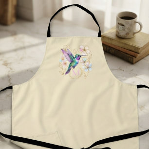 Tablier Colibri Aquarelle Floral Pastel