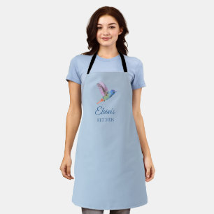 Tablier Colibri Personnalisé Cuisine Bleue Clair Apron