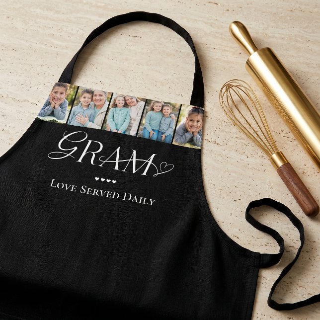 Tablier Collage de photos des petits-enfants pour Gram à g (Love You Gram Keepsake Grandkids Photo Collage Apron)