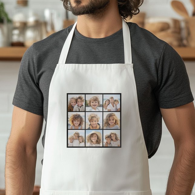Tablier Collage de photos Instagram avec 9 photos (Custom Apron with a Photo Collage)