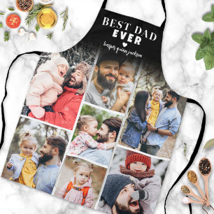 Tablier Collage de photos personnalisé Meilleur Papa du Mo