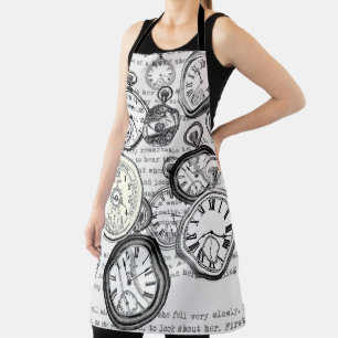 Tablier Collage Montre de Goût Victorien Alice au Pays des