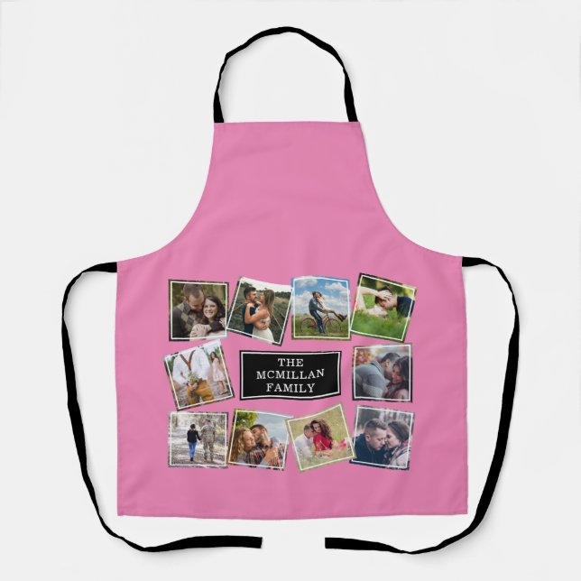 Tablier Collage photo amusant Pink Apron (Recto)