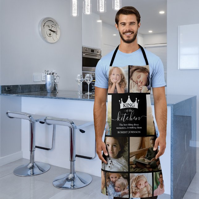 Tablier Collage Photo 'Roi de la Cuisine' (Créateur téléchargé)