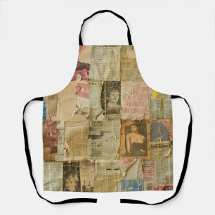 Tablier Collage rustique Vintage de journaux (6)